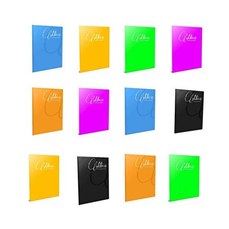 Gıpta Mica Tel Dikişli Plastik Kapak Defter A5 60 Yaprak Kareli 12'li
