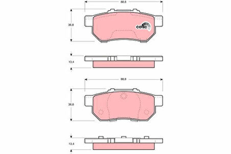 Honda Arka Fren Balatası Honda CIVIC 1.6 96-06 Jazz 02-08 - Trw Gdb3113