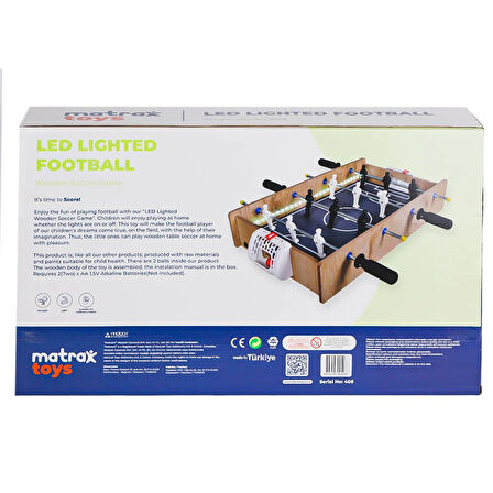 406 Ahşap LEDli Masa Maçı Oyunu -Akçiçek Oyuncak