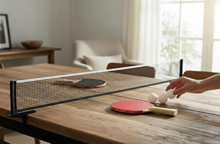 Matrax Sport Fileli Masa Tenisi Seti - 2 Raket + 3 Top + File Aparatı