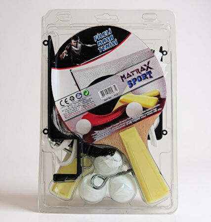Matrax Sport Fileli Masa Tenisi Seti - 2 Raket + 3 Top + File Aparatı