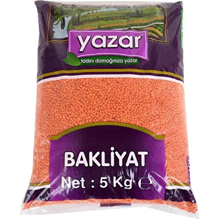 Yazar Kırmızı Mercimek 5 Kg.