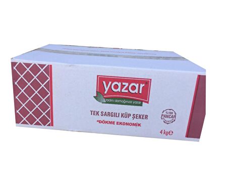 Yazar Tek Sargılı Kesme Küp Şeker 4 Kg.