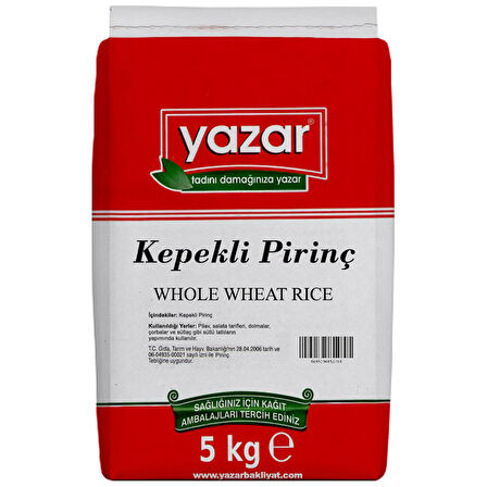 Yazar Kepekli Pirinç (Organık) 5 Kg