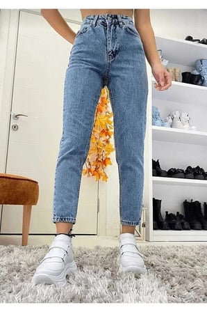 Joyn Mom Jean Mavi Kar Mom Likralı Kot Pantolon-3