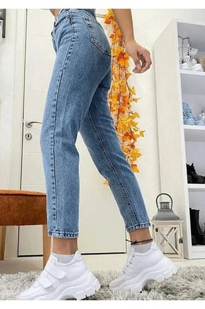 Joyn Mom Jean Mavi Kar Mom Likralı Kot Pantolon-3