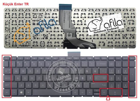 HP Pavilion 15-AU 15-AW 15-AX 15-BC Serisi Notebook Klavyesi, Laptop Tuş Takımı (Siyah TR) / KL0060