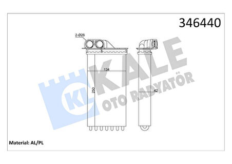 Psa Kalorıfer Radyatoru C2 C3 C3 II C3 Plurıel 1,4 1,6 Hdi 02>09 P1007 1,4 Hdi 05>07 - Kale 346440