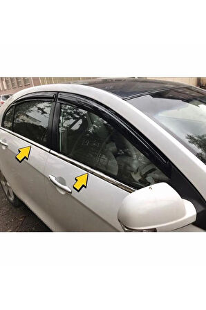 Geely Emgrand Hb/sedan Krom Cam Çıtası 4 Prç. 2011-2013 Arası Paslanmaz Çelik