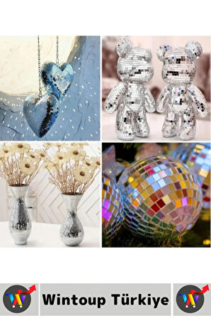 Kolay Kesilebilen Esnek Kendinden Yapışkanlı Gümüş Renk Süsleme Dekorasyon Bantı 4 CmX1 Mtre 4 Adet