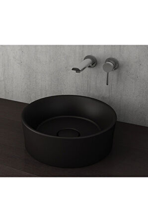 Vessel Yuvarlak Çanak Lavabo 38 Cm M. Siyah 1174-004-0125