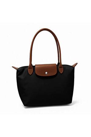 Kadın Lacivert Su Geçirmez Omuz Çantası – Geniş Hacimli, Fermuarlı, Şık ve Hafif Günlük Çanta