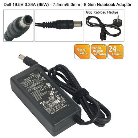 Dell uyumlu 19.5V 3.34A 65W (7.4*5.0mm) - 8 Gen Notebook Adaptör / RNA-DL03