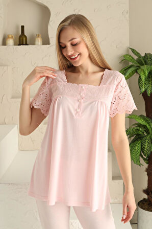 Limissi 23201 Pembe Renk Kadın Lohusa Pijama Takımı