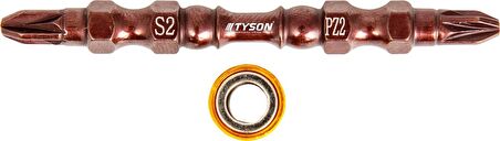 TYSON 1 Adet Pz2x65 Mm S2 Çeliği Çift Yönlü Orjinal Mıknatıs Uçlu Bits Uç Mıknatıslı Matkap Ucu