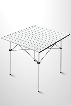 Box&Box Alüminyum, Katlanabilir Kamp ve Piknik Masası, Omuz Askılı Taşıma Çantasıyla XL, Gri 