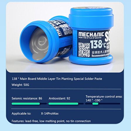 Mechanic Krem Lehim Solder Paste SMD BGA Repair 138°C 50gr