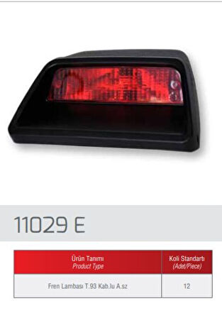 Tofas Stop Lambası (3. Stop) Dogan Sl Slx - Farba 11029d