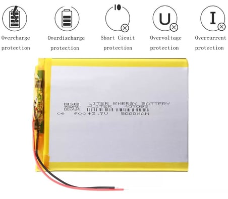 3.7V 5000Mah Tablet Pc icin Batarya - Pil (7cm x 10.5cm)