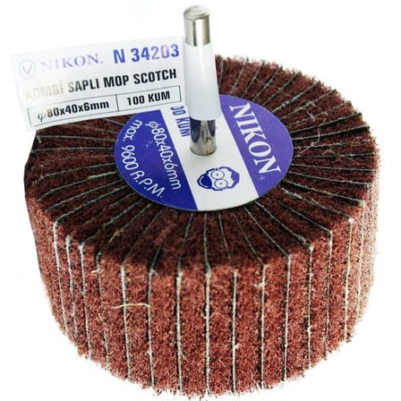 Nikon N34203 Non Woven Zımpara Saplı Kombi Mop 80x40x6mm 100 Kum