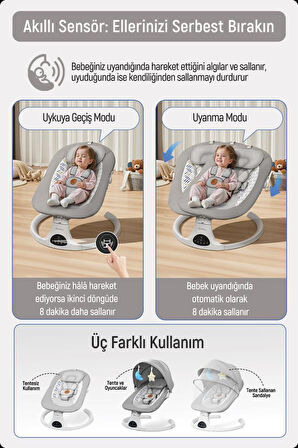 Livenzi Movibaby Hareket Sensörlü Otomatik Ana Kucağı-Grey