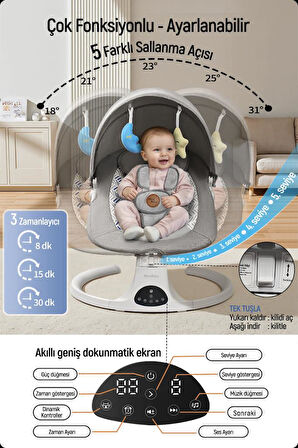 Livenzi Movibaby Hareket Sensörlü Otomatik Ana Kucağı-Grey