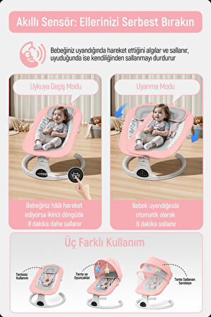 Livenzi Movibaby Hareket Sensörlü Otomatik Ana Kucağı-Pink