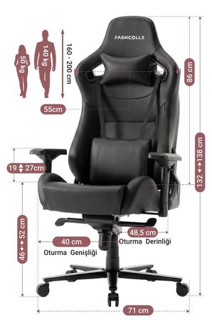 Fashcolle Grand Pro Black Oyuncu Koltuğu
