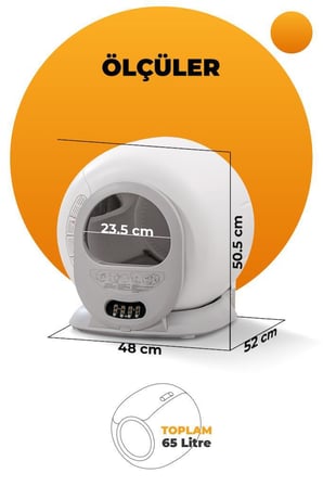 Livenzi Pet Akıllı Otomatik Kedi Tuvaleti | Wi-Fi Kontrollü & Otomatik Temizleme & Koku Önleyici