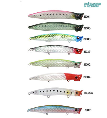 River Pop'n Catch 3D 125 12.5cm 19Gr Popper