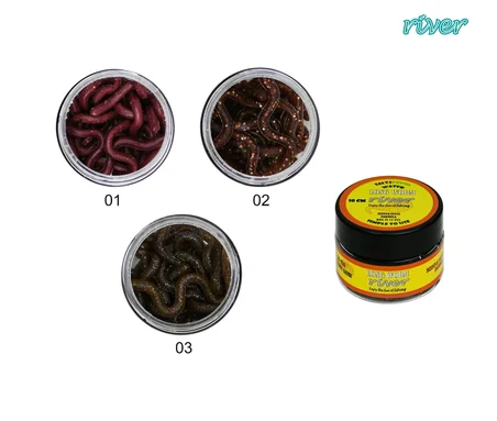 River Long Worm 10 cm Bloody 12'li Silikon Kurt Yem