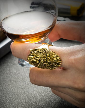 Lubinski Kızılderili Bakır Puro Sehpası Yüzük Bakır LB-924