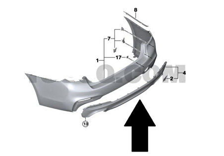 Bmw Arka Tampon Difuzoru M>tech G30 17> - Vortex V0200519