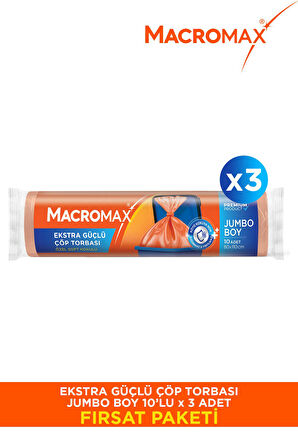 Ekstra Güçlü Çöp Torbası Jumbo Boy - 10'Lu X 3 Adet