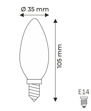 Helios 8W LED Buji Ampul 6500K Beyaz Işık E-14 İnce Duy ( Avize Ampulü )