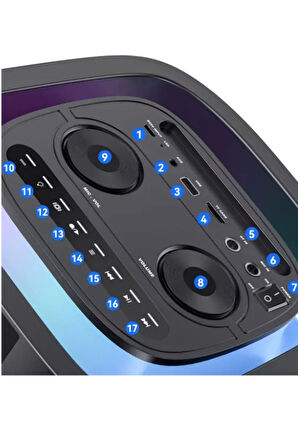 Yesido YSW29 Bluetooth RGB Işıklı Kablosuz Taşınabilir Hoparlör | 40W | Mikrofonlu | 4400mAh | 7 Renk Modu