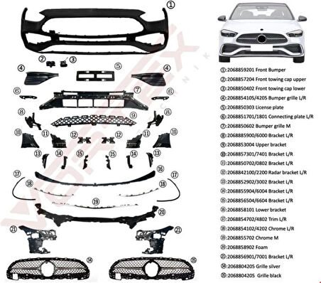 Mercedes On Tampon Set Amg Panjur Harıc W206 21> - Vortex V2205990