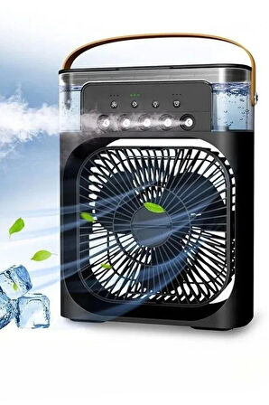 Blic BWFN10 Siyah Buzlu Vantilatör Mini Fan 5 Spreyli Su Püskürtmeli 600 ML Buhar Makinesi Nemlendirici Mini Klima