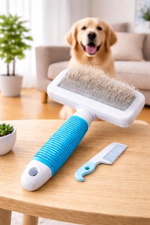 Kedi ve Köpekler İçin Telli Tüy Toplama Fırçası Küçük Boy Evcil Hayvan Tüy Bakım Tarama Seti
