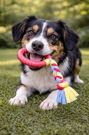 Köpek Diş Kaşıyıcı Dayanıklı Çiğneme ve Isırma Oyuncağı Halatlı Kauçuk