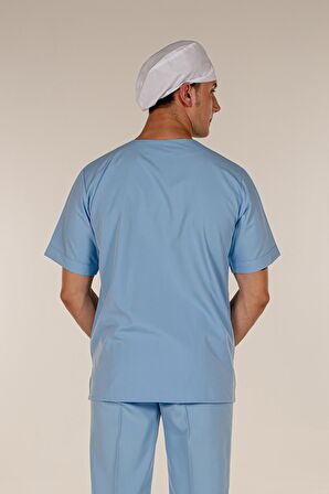 Açık Mavi Doktor Hemşire Üst Erkek Cerrahi Forma