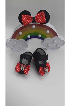 Minnie Mouse Bebek Patik Ve Bandana Set Ayakkabı Bandana Seti