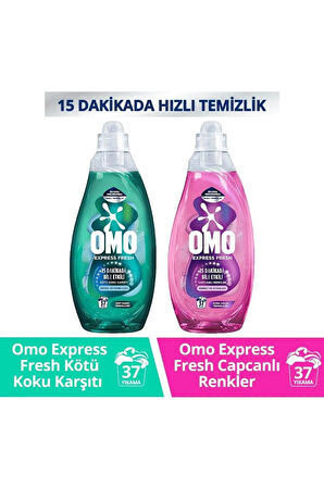 Omo Express Fresh Kötü Koku Karşıtı Beyazlar ve Renkliler & Renkliler ve Siyahlar 2 x 1480 ml