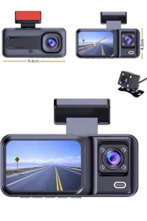 Blackbird A98 Çift Lensli Full HD 1080P Araç İçi Kamera DVR  170 Geniş Açı, G-Sensör, 2.0" Ekran, Döngü Kayıt