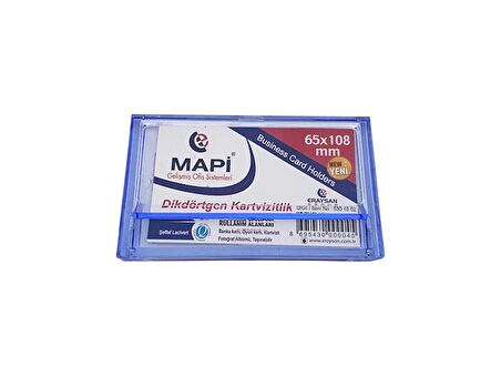 MAPİ AKRİLİK KARTVİZİTLİK DİKDÖRTGEN ŞEFFAF LACİVERT 65X108