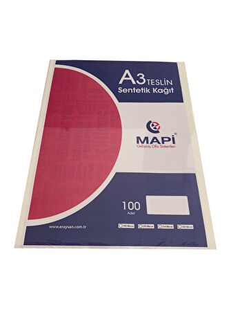 MAPİ A3 SENTETİK KAGIT (TESLİN) 254 MİC. 100 LÜ