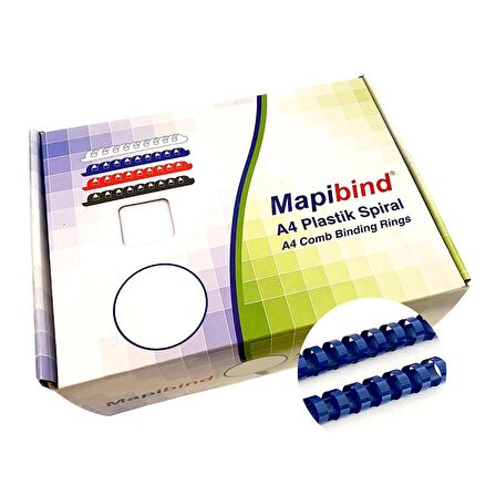 MAPİBİND 25MM PLASTİK SPİRAL LACİVERT 50 AD.