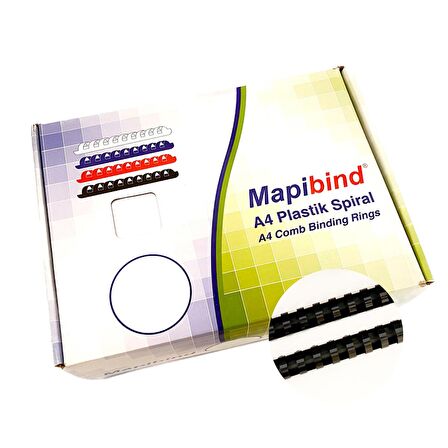 MAPİBİND 28MM PLASTİK SPİRAL SİYAH    50 AD