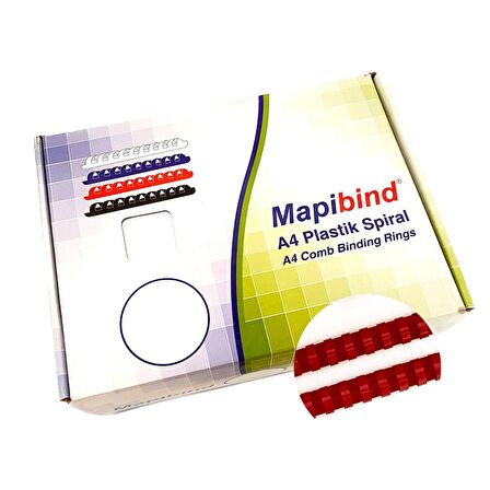 MAPİBİND 32MM PLASTİK SPİRAL KIRMIZI 50 AD