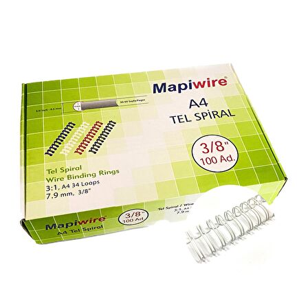 MAPİWİRE 3/8 KUTU TEL BEYAZ       100 AD.